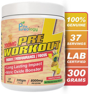 thepureology pre workout 6000mg pre workout 300 g pineapple