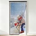 Thermal Insulated Door Curtain, Retractable Door Cover with Track