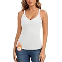 LEYSHE Thermal Tank Underwear Top V Neck Fleece Shirt Cami Sleeveless Adjustable Strap Warm Undershirt Women Cold Weather
