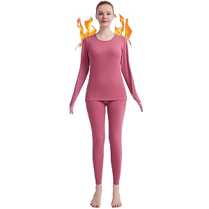 thermal underwear for women crew neck solid ultra soft long john sets womens long underwear moisture-wicking base layer gifts
