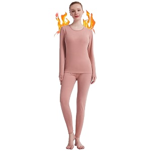 thermal underwear for women crew neck solid ultra soft long john sets womens long underwear moisture-wicking base layer gifts
