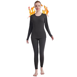 thermal underwear for women crew neck solid ultra soft long john sets womens long underwear moisture-wicking base layer gifts