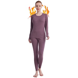 thermal underwear for women crew neck solid ultra soft long john sets womens long underwear moisture-wicking base layer gifts