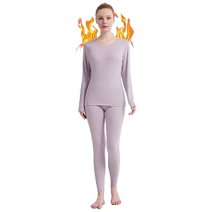 thermal underwear for women crew neck solid ultra soft long john sets womens long underwear moisture-wicking base layer gifts