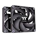 Thermaltake CT120 PC Cooling Fan (2-Fan Pack), Daisy-Chain Design, Fan speeds up to 2000 RPM, 120 mm Hydraulic Bearing Fan, Anti-Vibration mounting, CL-F147-PL12BL-A