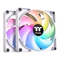 Thermaltake CT140 ARGB Sync PC Cooling Fan White (2-Fan Pack), 5V Motherboard Sync, 16.8 Million Colors 9 Addressable LEDs, 140 mm Hydraulic Bearing Case/Radiator Fan, CL-F154-PL14SW-A