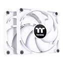 Thermaltake CT140 PC Cooling Fan White (2-Fan Pack), Daisy-Chain Design, Fan speeds up to 1500 RPM, 140 mm Hydraulic Bearing Fan, Anti-Vibration mounting, CL-F152-PL14WT-A