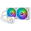 Thermaltake TH240 ARGB Motherboard Sync Snow Edition Intel LGA1700 Ready/AMD AM5 All-in-One Liquid Cooling System 240mm High Efficiency Radiator CPU Cooler CL-W301-PL12SW-B, White
