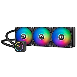 thermaltake th420 argb sync all-in-one liquid cooler amdam5am4 intellga 17001200 420mm high efficiency radiator cl-w367-pl14sw-ablack