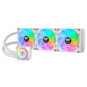 thermaltake th420 argb sync all-in-one liquid cooler snow edition amdam5am4 intellga 17001200 420mm high efficiency radiator cl-w369-pl14sw-awhite