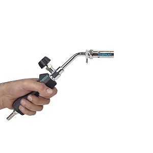 thermo 27 cm 106 inch flamethrower with burner no 1 both made of brass  gold amp silver melting torch jewelry soldering metal heating welding brazing amp heat treatment tool  made in bharat