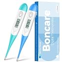 Thermometer for Baby, 2 Packs, Rectal Digital Thermometer with 10 Seconds Fast Reading (Light Blue+Blue Green)