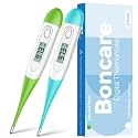 Thermometer for Baby, 2 Packs, Rectal Digital Thermometer with 10 Seconds Fast Reading (Green+Blue Green)