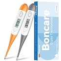 Thermometer for Baby, 2 Packs, Rectal Digital Thermometer with 10 Seconds Fast Reading (Grey+Orange)
