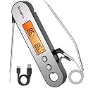 ThermoPro TP610 Dual Probe Digital Instant Read Meat Thermometer Cooking Kitchen Smoker Food Thermometer with Backlight Waterproof for Steak Oven BBQ Grill Thermometer