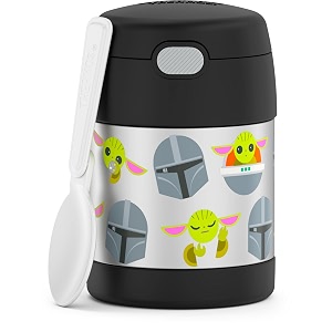 thermos funtainer 10 ounce stainless steel vacuum insulated kids food jar with spoon mandalorian