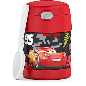 thermos funtainer 10 ounce stainless steel vacuum insulated kids food jar with spoon cars