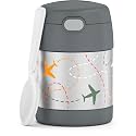 Thermos FUNTAINER 10 Ounce Stainless Steel Vacuum Insulated Kids Food Jar with Spoon, Flight Path