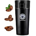 Thermosteel Vacuum Insulated Travel Coffee Mug, 300ml, Black, Prolonged Hours Hot & Cold, ISI Certified, Spill Proof & Easy to Sip, Leakproof & Rustproof, On The Go Coffee Cup