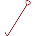 Therwen 1 Pcs Manhole Cover Hook 36 Inch with 5/8" Hex Alloy Steel Rigid Heavy Duty Manhole Cover Lifter with Inline Handle for Lid Puller Moving(Red)