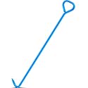 Therwen 1 Pcs Manhole Cover Hook 36 Inch with 5/8" Hex Alloy Steel Rigid Heavy Duty Manhole Cover Lifter with Inline Handle for Lid Puller Moving (Blue)