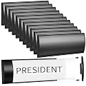 Therwen 12 Pack Aluminum Office Door Name Plate Holder, Black, 8 x 3 in