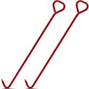 Therwen 2 Pcs Manhole Cover Hook 36 Inch with 5/8" Hex Alloy Steel Rigid Heavy Duty Manhole Cover Lifter with Inline Handle for Lid Puller Moving (Red)