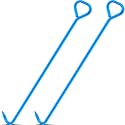 Therwen 2 Pcs Manhole Hook 36 Inch, 5/8" Hex Alloy Steel Lid Lifter, Blue