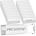 Therwen 25 Pack Aluminum Office Door Name Plate Holder, Silver, 8 x 3 in