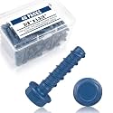 Therwen 40 Pack 3/8 x 1-3/4 Inch Concrete Screws Hex Washer Head, Blue