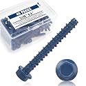 Therwen 40 Pack 5/16 x 3 Inch Concrete Screws Hex Washer Head, Blue