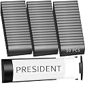 Therwen 50 Pack Aluminum Office Door Name Plate Holder, Black, 8 x 3 in
