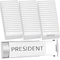Therwen 50 Pack Aluminum Office Door Name Plate Holder, Silver, 8 x 3 in