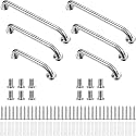 Therwen 6 Pack 12/18/24 Inch Shower Grab Bars Stainless Steel Bathroom Handicap Heavy Duty Handle Anti Slip Bathtub Handle Support Balance Hand Rail for Bathroom Wall Elderly Pregnant Seniors (Silver)