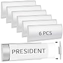 Therwen 6 Pack Aluminum Office Door Name Plate Holder, Silver, 8 x 3 in