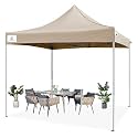 THESHELTERS - 10x10 ft Outdoor Tent, Instant Folding Portable Canopy Completely Waterproof Perfect for Outdoor Living- Garden Canopy Tent for Decoration, Party, Events (Beige)