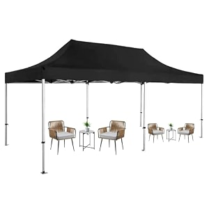 theshelters - 10x20 ft pop up outdoor canopy tent instant folding portable shelter garden tent for decoration party event wedding amp camping black 00