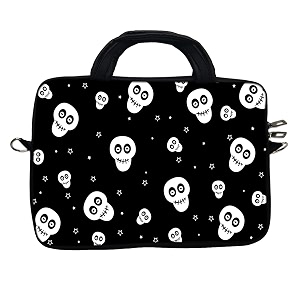 theskinmantra black and white skulls messenger bag for 13 inch laptop