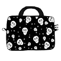 Theskinmantra Black and White Skulls Messenger Bag for 13 inch Laptop