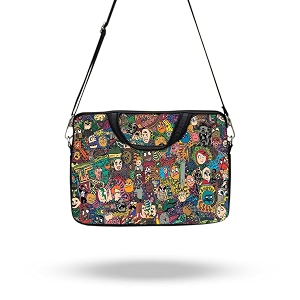 theskinmantra chain laptop sleeve bag compatible with laptopmacbookschrombooknotebookzbook 141 inch slingstrap herping derping