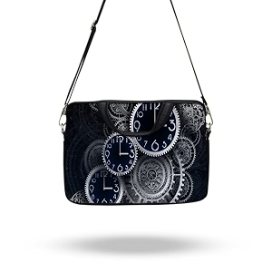 theskinmantra chain laptop sleeve bag compatible with laptopmacbookschrombooknotebookzbook 141 inch slingstrap clocks