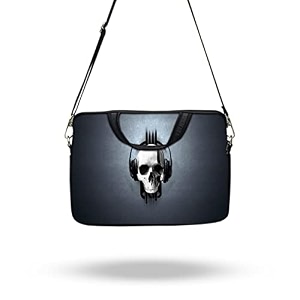 theskinmantra chain laptop sleeve bag compatible with laptopmacbookschrombooknotebookzbook 141 inch slingstrap music it is