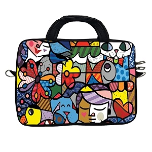 theskinmantra chain laptop sleeve bag compatible with laptopmacbookschrombooknotebookzbook 116 inch slingstrap colorful creatures multicolor