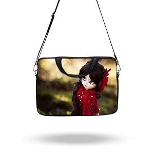 theskinmantra chain laptop sleeve bag compatible with laptopmacbookschrombooknotebookzbook 141 inch slingstrap girl in her dream