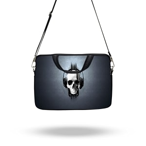 theskinmantra chain laptop sleeve bag compatible with laptopmacbookschrombooknotebookzbook 133 inch slingstrap music it is