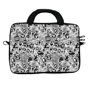 theskinmantra chain laptop sleeve bag compatible with laptopmacbookschrombooknotebookzbook 116 inch slingstrap humanity has raped my soul
