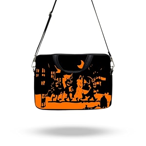 theskinmantra chain laptop sleeve bag compatible with laptopmacbookschrombooknotebookzbook 156 inch slingstrap party time