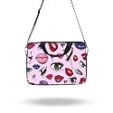 Theskinmantra Chain Laptop Sleeve Bag Compatible with Laptop/Macbooks/Chrombook/Notebook/Zbook (14.1 Inch [Sling/Strap], Eyes and Lips)