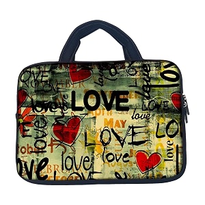 theskinmantra chain laptop sleeve bag compatible with laptopmacbookschrombooknotebookzbook 133 inch handle love