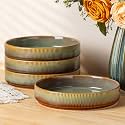 theterra 7.5" Ceramic Pasta Bowls Set of 4, Salad Bowls